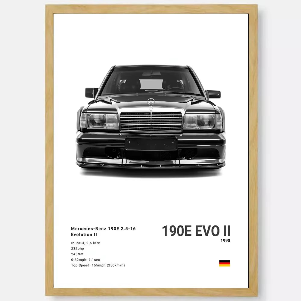 White Luxury Sports Car Luxury German Car Poster HD Art Sticky Wall Waterproof Home Living Room Bedroom Bar Aesthetic Decoration