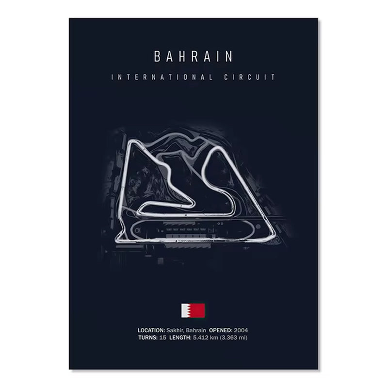 F1 Imola Monaco Circuit Canvas Painting Racing Decoration Painting Nordic Circuit Poster Suitable for Home Wall Decoration