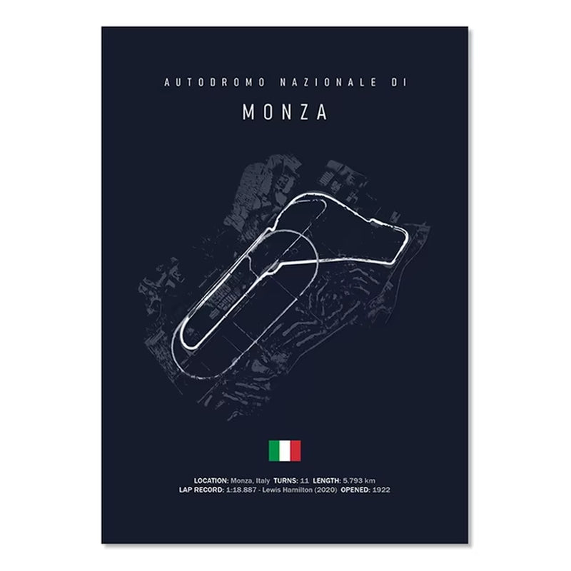 F1 Imola Monaco Circuit Canvas Painting Racing Decoration Painting Nordic Circuit Poster Suitable for Home Wall Decoration