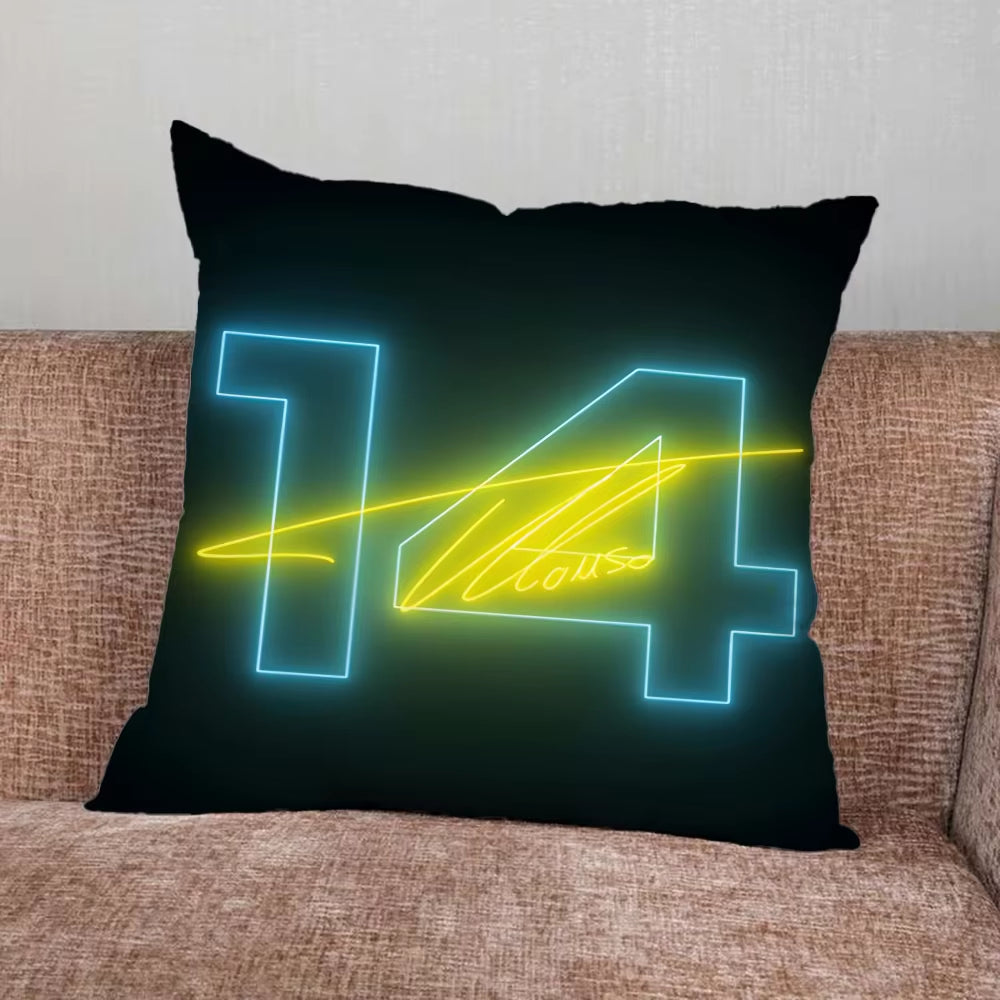 Racing 14 Fernando A-Alonso Pillow Case for Home Bedroom Car Office Decoration Living Room Sofa Cushion Cover Suitable