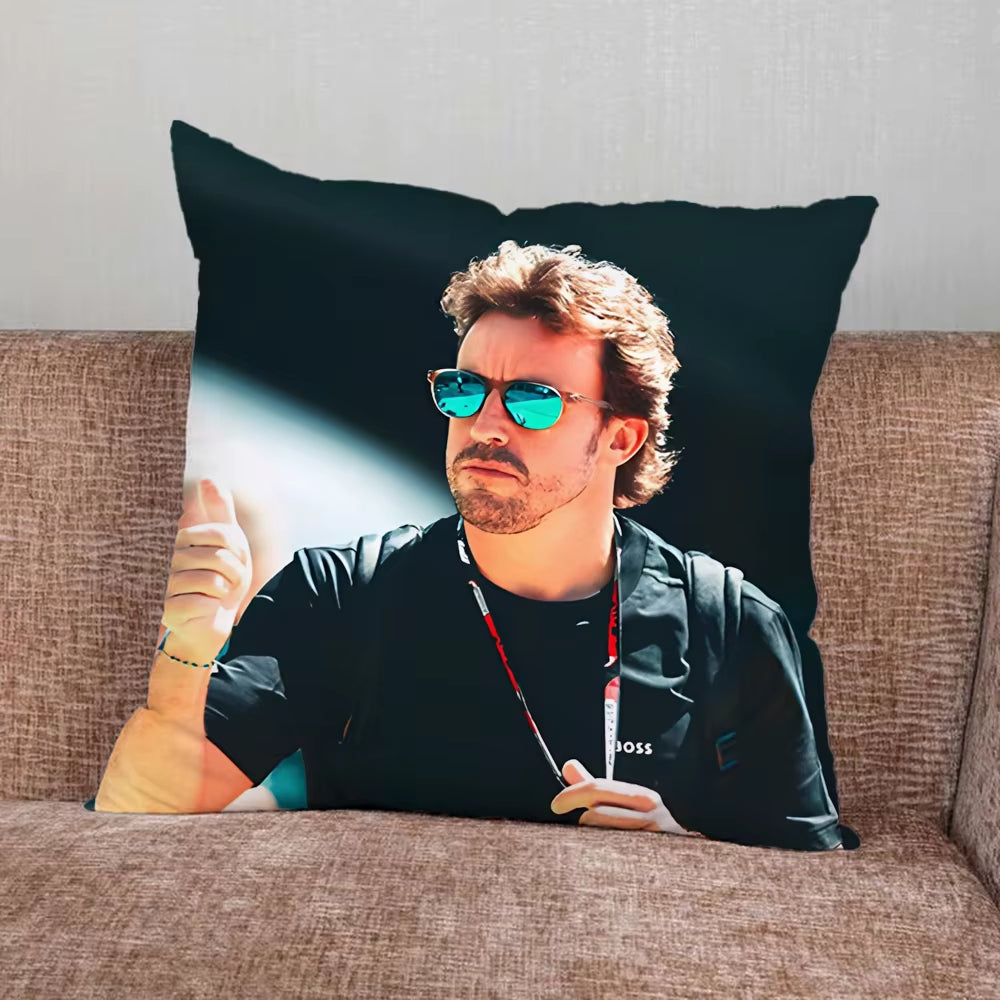 Racing 14 Fernando A-Alonso Pillow Case for Home Bedroom Car Office Decoration Living Room Sofa Cushion Cover Suitable