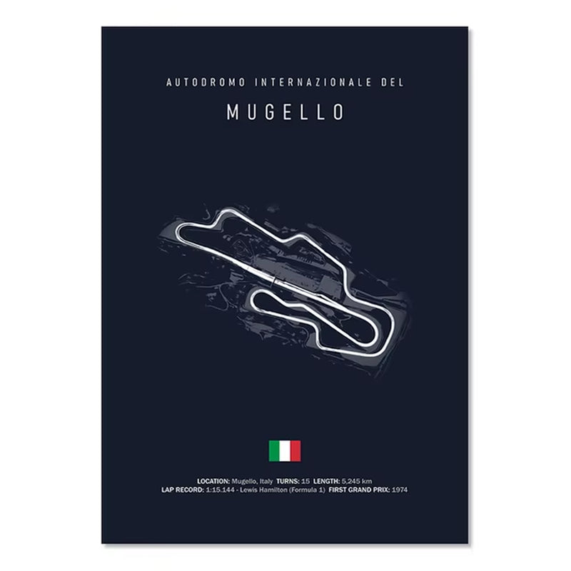 F1 Imola Monaco Circuit Canvas Painting Racing Decoration Painting Nordic Circuit Poster Suitable for Home Wall Decoration