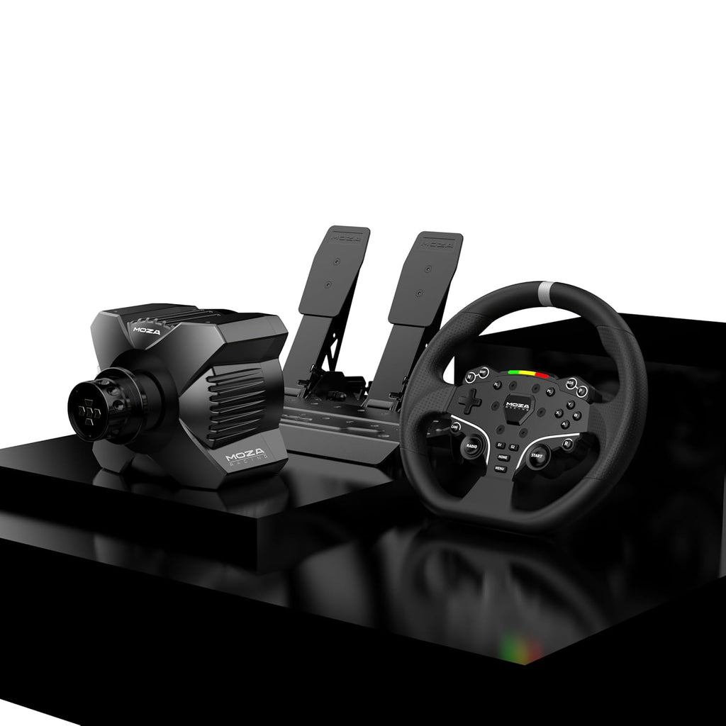 R3 Racing Wheel and Pedals Bundle for PC, 3.9Nm Direct Drive Wheelbase,11-Inch ES Lite Steering Wheel,Pedals and Desk Clamp High-Performance Game Racing Simulator for PC User