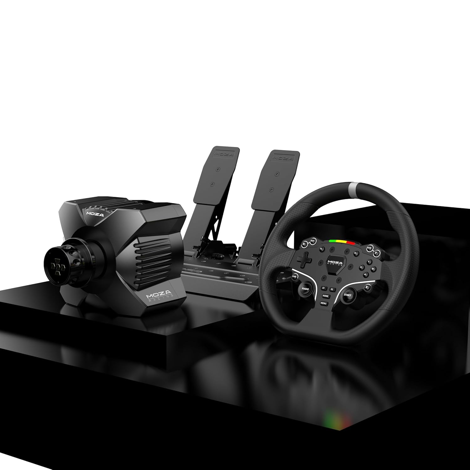 R3 Racing Wheel and Pedals Bundle for PC, 3.9Nm Direct Drive Wheelbase,11-Inch ES Lite Steering Wheel,Pedals and Desk Clamp High-Performance Game Racing Simulator for PC User