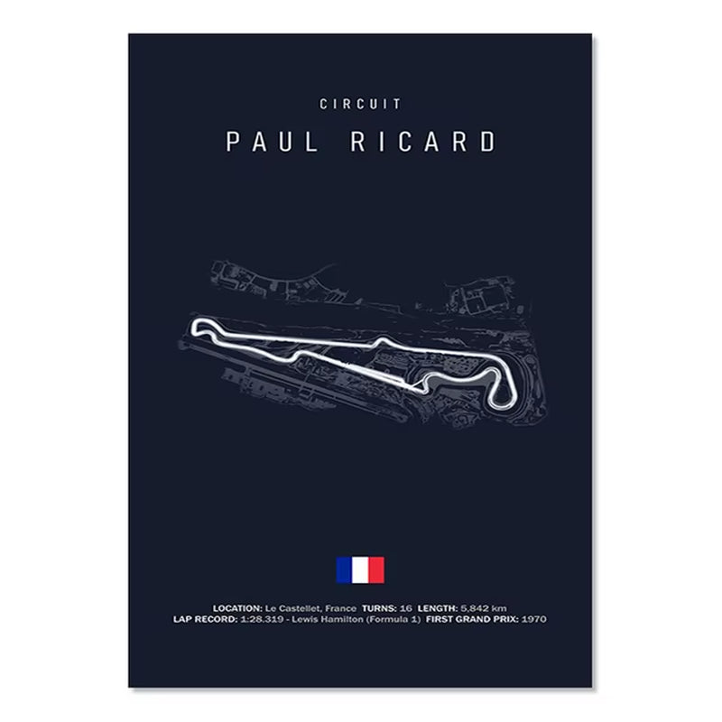 F1 Imola Monaco Circuit Canvas Painting Racing Decoration Painting Nordic Circuit Poster Suitable for Home Wall Decoration