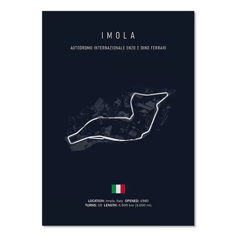 F1 Imola Monaco Circuit Canvas Painting Racing Decoration Painting Nordic Circuit Poster Suitable for Home Wall Decoration
