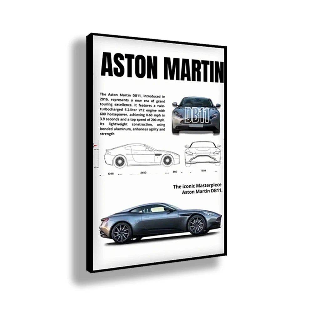 Complete Set of Famous Car 911 Canvas Poster DB11, F40, Wall Art Deco Mural Modern Home Bedroom Room Decoration Gift Unframed