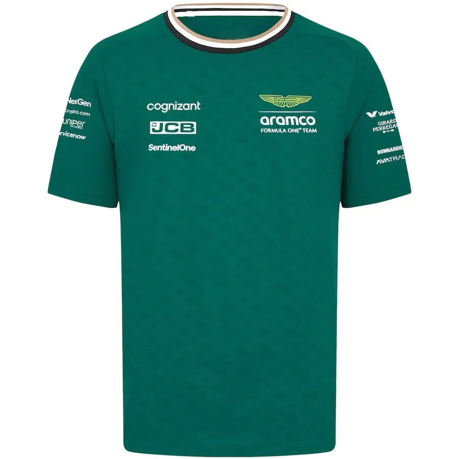 Formula1 Team Racing 2025 New Green Summer Breathable Men'S T-Shirts Outdoor Sports Team Casual Short Sleeves Tees for Mens