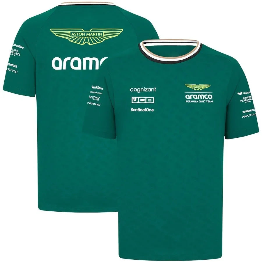 Formula1 Team Racing 2025 New Green Summer Breathable Men'S T-Shirts Outdoor Sports Team Casual Short Sleeves Tees for Mens