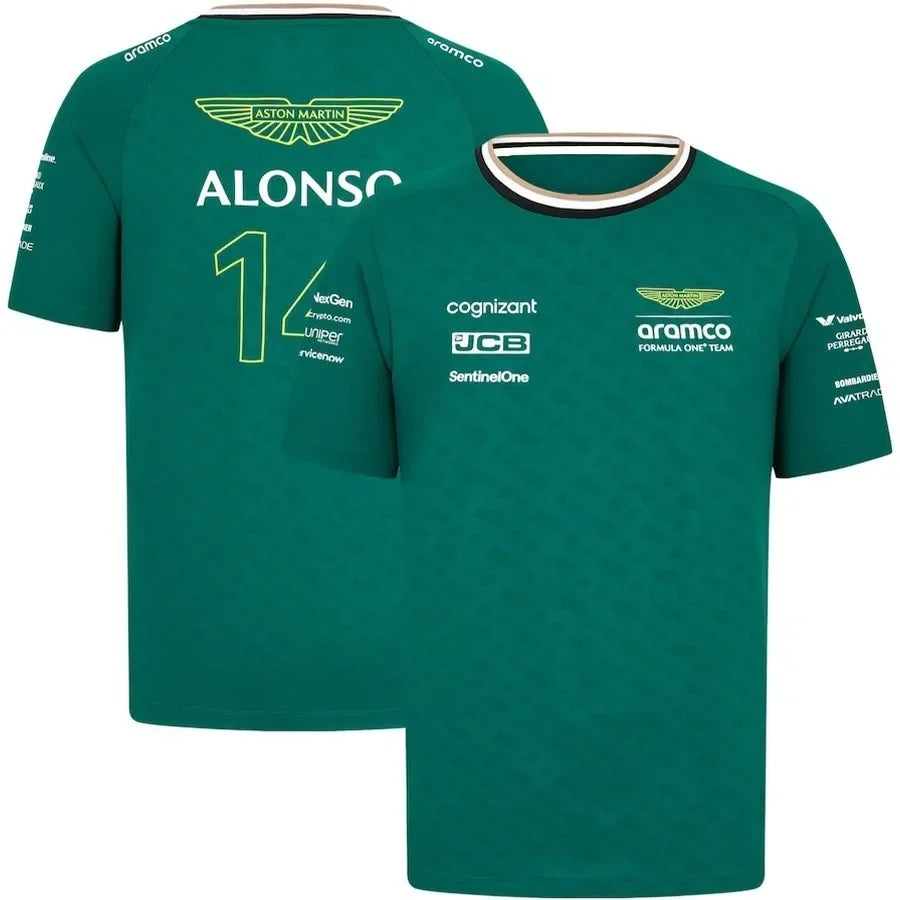 Formula1 Team Racing 2025 New Green Summer Breathable Men'S T-Shirts Outdoor Sports Team Casual Short Sleeves Tees for Mens