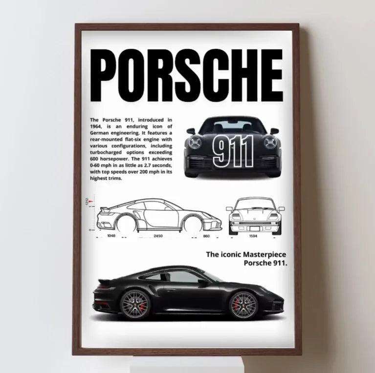 Complete Set of Famous Car 911 Canvas Poster DB11, F40, Wall Art Deco Mural Modern Home Bedroom Room Decoration Gift Unframed