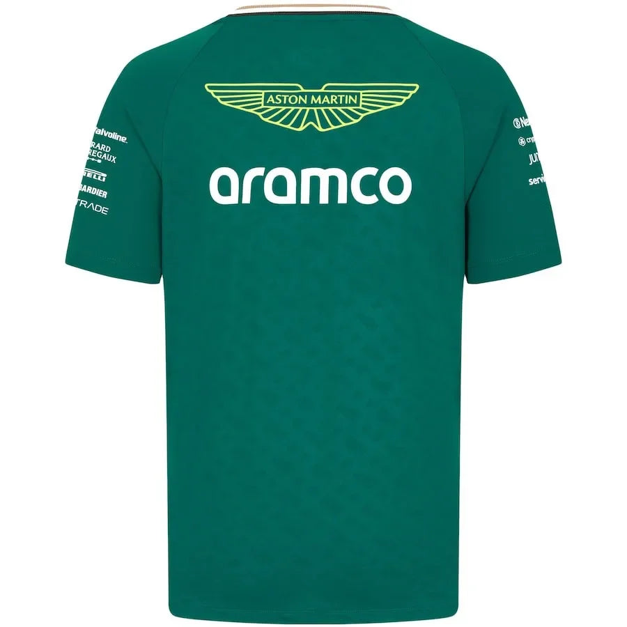 Formula1 Team Racing 2025 New Green Summer Breathable Men'S T-Shirts Outdoor Sports Team Casual Short Sleeves Tees for Mens