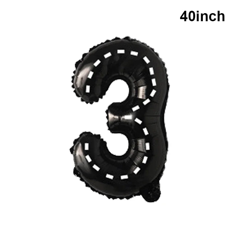 Race Car Theme Birthday Party Decoration Racetrack Black White Checkered Pennant Handhold Flag Foil Balloon Formula 1 Kids Favor