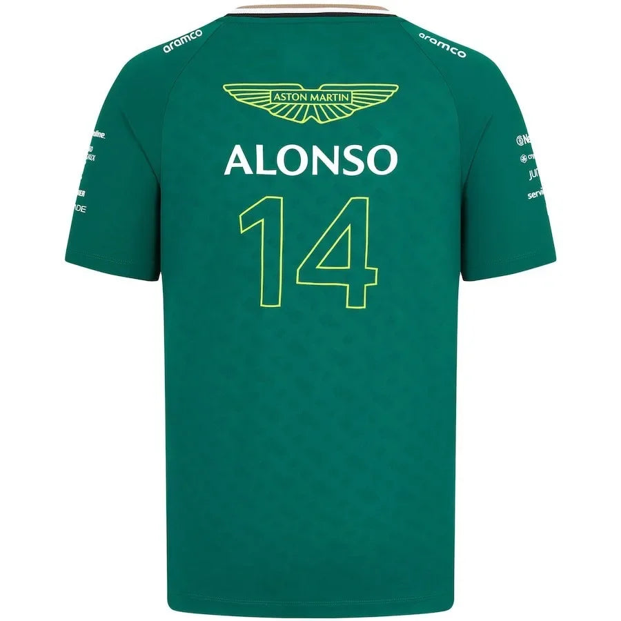 Formula1 Team Racing 2025 New Green Summer Breathable Men'S T-Shirts Outdoor Sports Team Casual Short Sleeves Tees for Mens