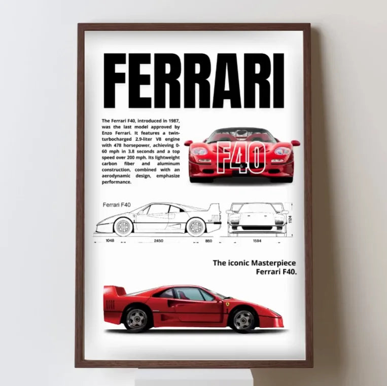 Complete Set of Famous Car 911 Canvas Poster DB11, F40, Wall Art Deco Mural Modern Home Bedroom Room Decoration Gift Unframed