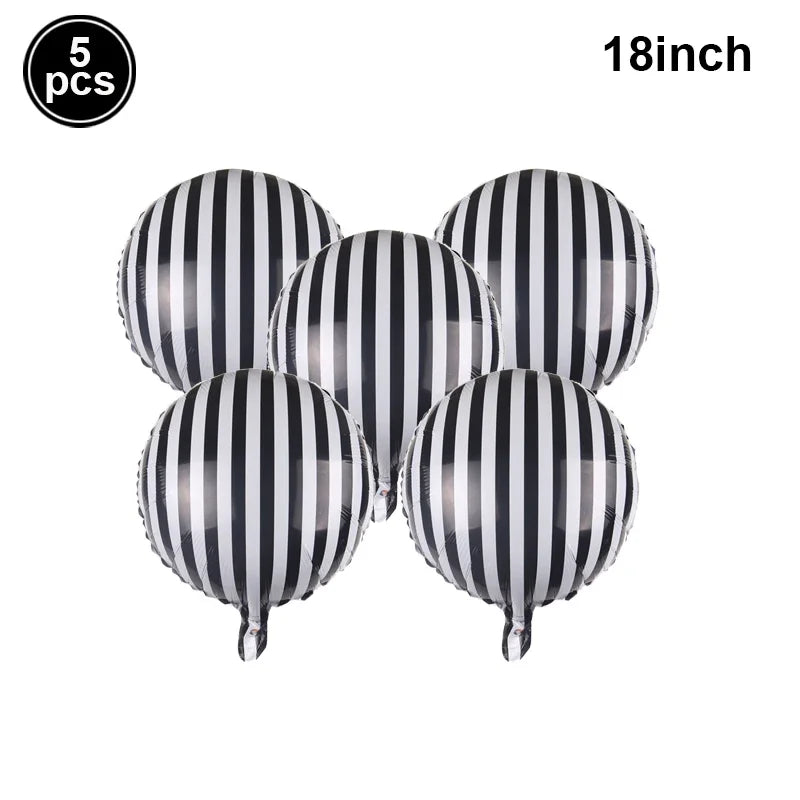 Race Car Theme Birthday Party Decoration Racetrack Black White Checkered Pennant Handhold Flag Foil Balloon Formula 1 Kids Favor