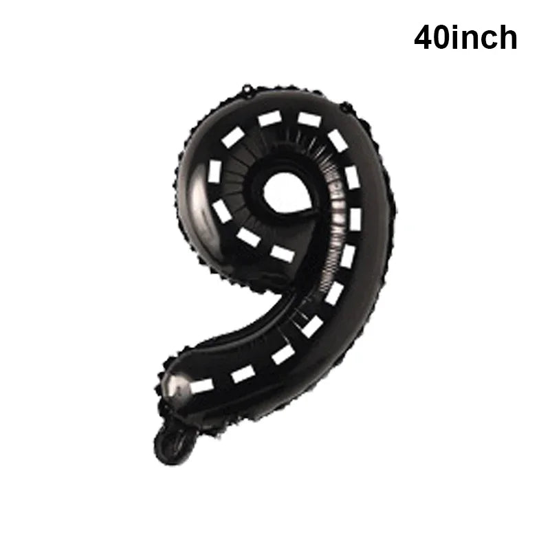Race Car Theme Birthday Party Decoration Racetrack Black White Checkered Pennant Handhold Flag Foil Balloon Formula 1 Kids Favor
