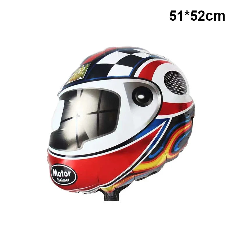 Race Car Theme Birthday Party Decoration Racetrack Black White Checkered Pennant Handhold Flag Foil Balloon Formula 1 Kids Favor