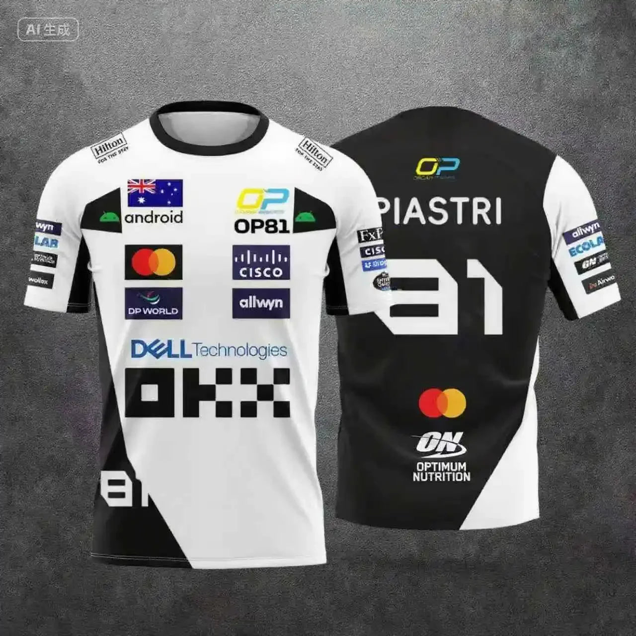 Lando Norris NO.4 2025 New Racing Style Short Sleeved T-Shirt, Extreme Sports Racing Suit, Breathable Short Sleeved Sportswear