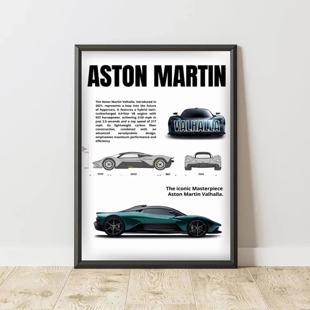 Complete Set of Famous Car 911 Canvas Poster DB11, F40, Wall Art Deco Mural Modern Home Bedroom Room Decoration Gift Unframed