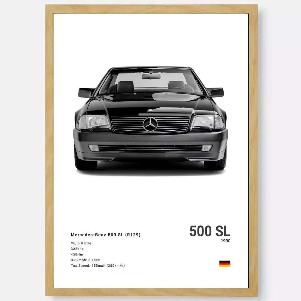 White Luxury Sports Car Luxury German Car Poster HD Art Sticky Wall Waterproof Home Living Room Bedroom Bar Aesthetic Decoration