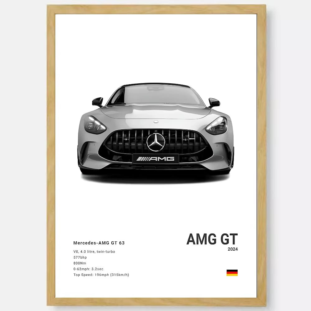 White Luxury Sports Car Luxury German Car Poster HD Art Sticky Wall Waterproof Home Living Room Bedroom Bar Aesthetic Decoration