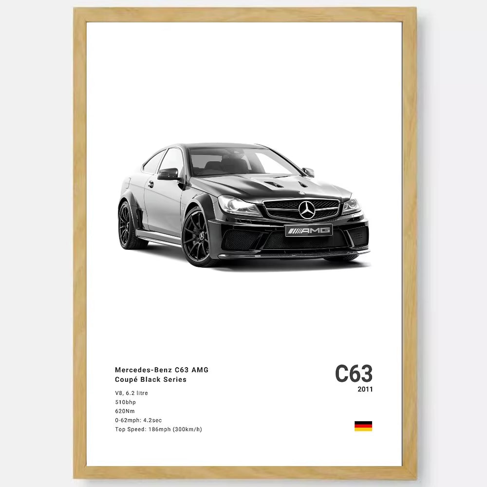 White Luxury Sports Car Luxury German Car Poster HD Art Sticky Wall Waterproof Home Living Room Bedroom Bar Aesthetic Decoration