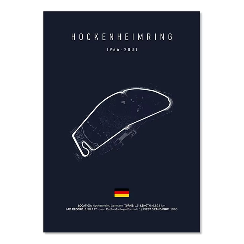 F1 Imola Monaco Circuit Canvas Painting Racing Decoration Painting Nordic Circuit Poster Suitable for Home Wall Decoration