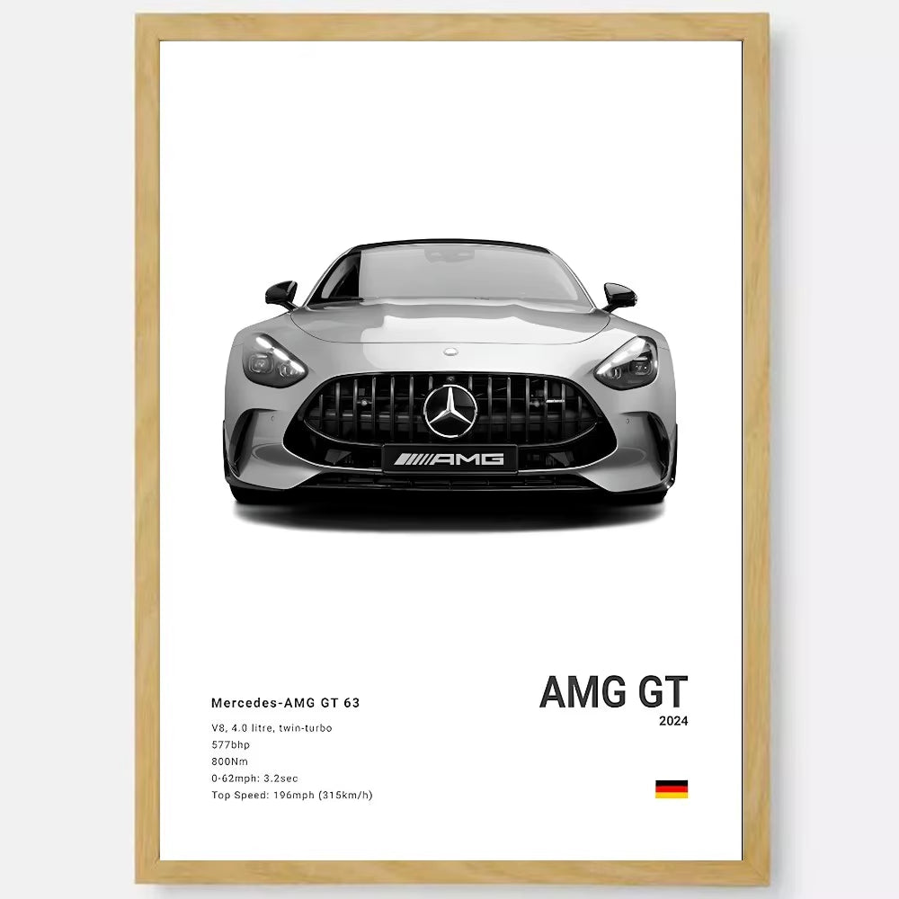 White Luxury Sports Car Luxury German Car Poster HD Art Sticky Wall Waterproof Home Living Room Bedroom Bar Aesthetic Decoration