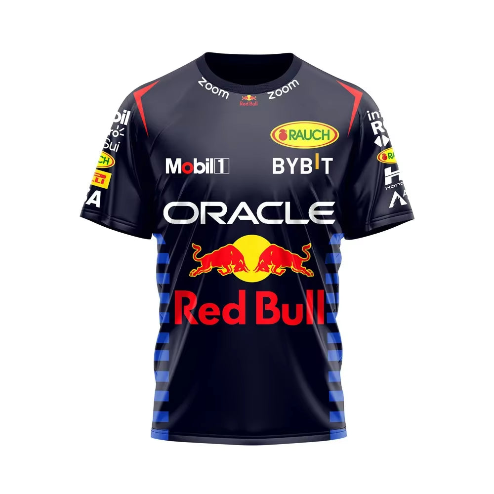 Red Bull Racing T-Shirt 3D Printed Fashionable Men'S T-Shirt Red Bull Short Sleeved Sports Quick Drying Red Bull Men'S Clothing